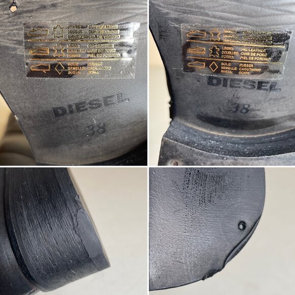 New Diesel Roxydoo Distressed Leather Boots Size 7.5 - Picture 13 of 16